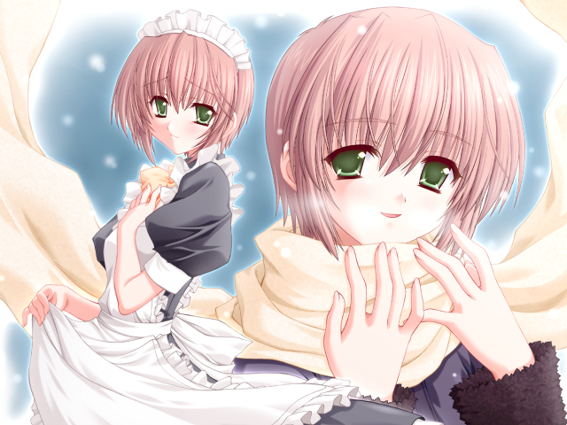 Pink haired sisters maid portrait free wallpaper - medium preview image