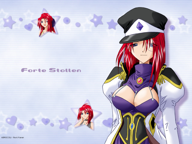 Woman uniform redhair sailorhat bluebackground free wallpaper - medium preview image