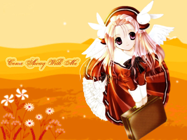 Angel girl with wings suitcase free wallpaper - medium preview image