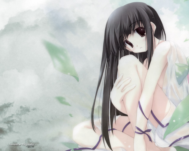 Gothic anime woman clouds longhair free wallpaper - medium preview image