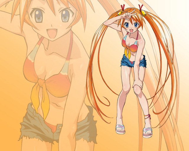 Cartoon girl long hair bikini free wallpaper - medium preview image