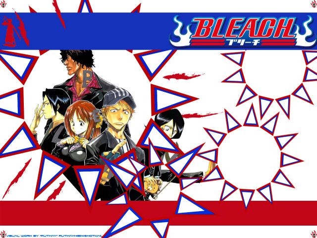 Anime group blue red background free wallpaper - medium preview image