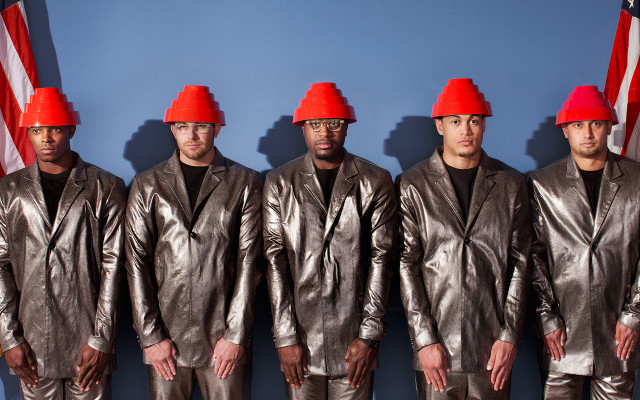 Men red hats flag blue free wallpaper - medium preview image