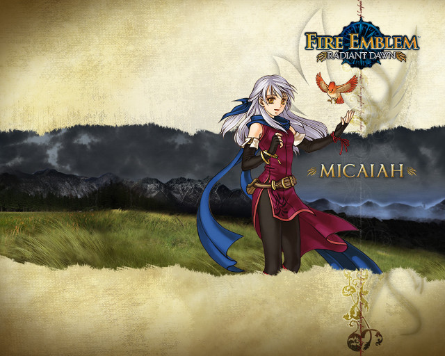 Red dress woman bird fantasy free wallpaper - medium preview image