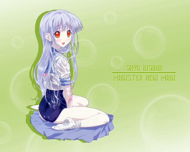 Anime girl long hair bubbles free wallpaper - medium preview image