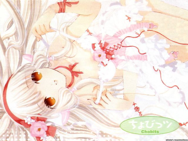 Girl red ribbon white background free wallpaper - medium preview image