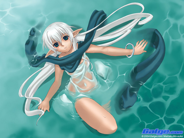 Floating elf woman anime fantasy free wallpaper - medium preview image