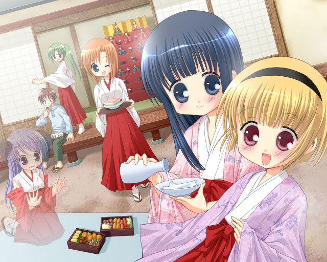 Group women food cake table free wallpaper - medium preview image