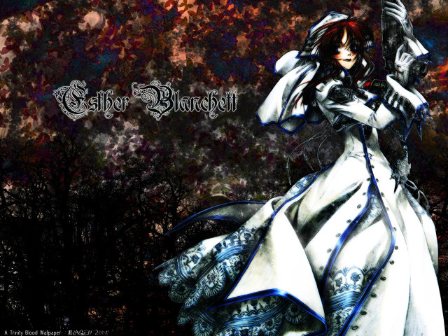 Woman white dress sword tree free wallpaper - medium preview image