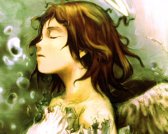 Woman bird bubbles gothic detailed free wallpaper - medium preview image