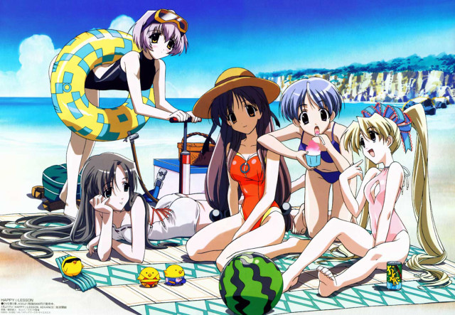Beach girls fruit swimming bikini free wallpaper - medium preview image