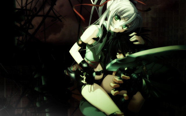 White hair woman sword demon free wallpaper - medium preview image