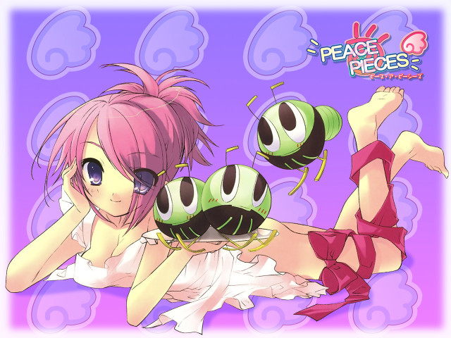 Girl bugs pink purple surrealism free wallpaper - medium preview image