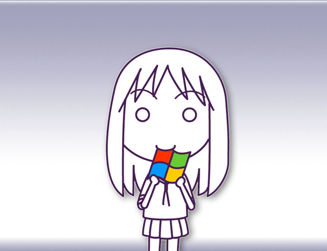 Cartoon girl colorful square blue free wallpaper - medium preview image