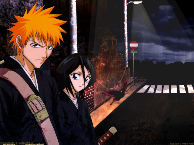 Dark alley anime characters kimono free wallpaper - medium preview image
