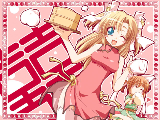 Pink dress baozi bamboo steamer free wallpaper - medium preview image