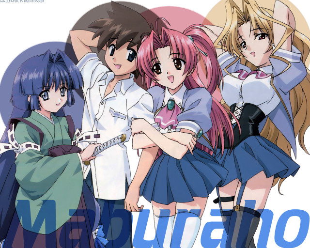 Anime girls group remodernism poster free wallpaper - medium preview image