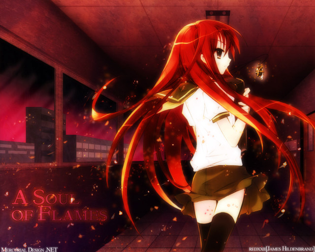 Red haired girl hallway school free wallpaper - medium preview image