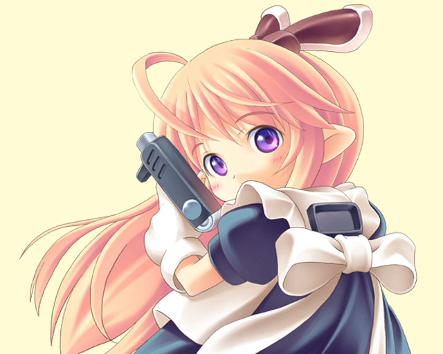 Girl gun bow rayonism yayoi free wallpaper - medium preview image