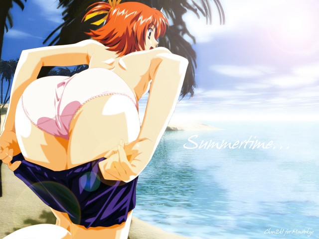 Beach palm sky orange hair free wallpaper - medium preview image