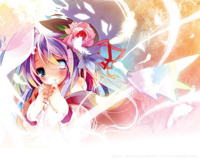Girl flower cat ears angel free wallpaper - medium preview image