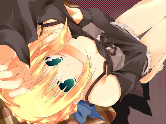 Blonde woman laying down anime free wallpaper for desktop - medium preview image