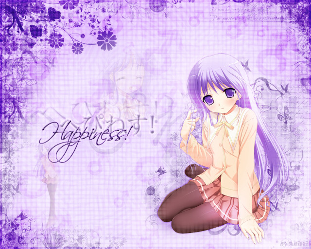 Girl purple flowers portrait sitting free wallpaper - medium preview image