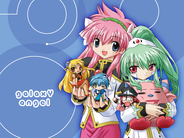 Anime characters blue circle chibi free wallpaper - medium preview image