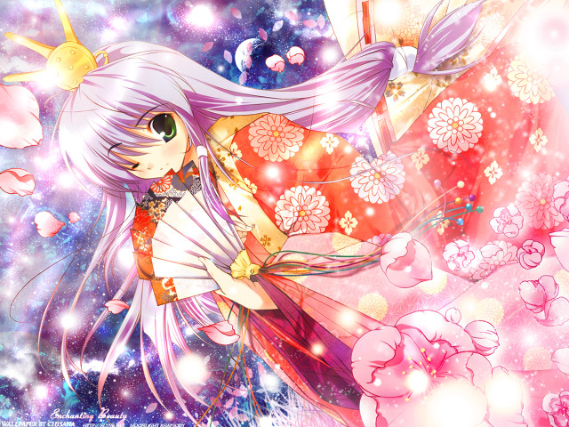 Girl long hair pink dress free wallpaper - medium preview image