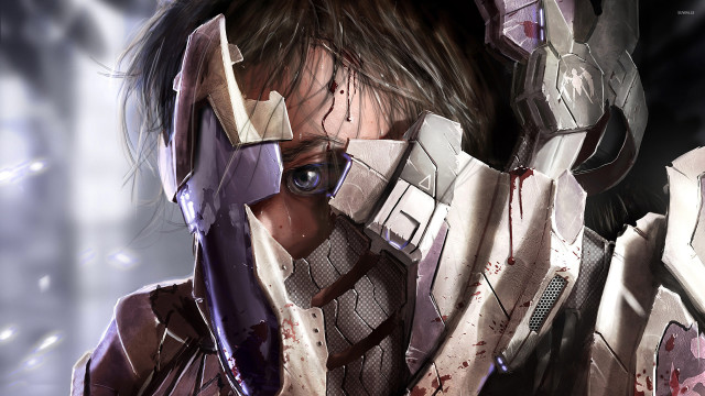 Masked knife bloody face debris free wallpaper - medium preview image