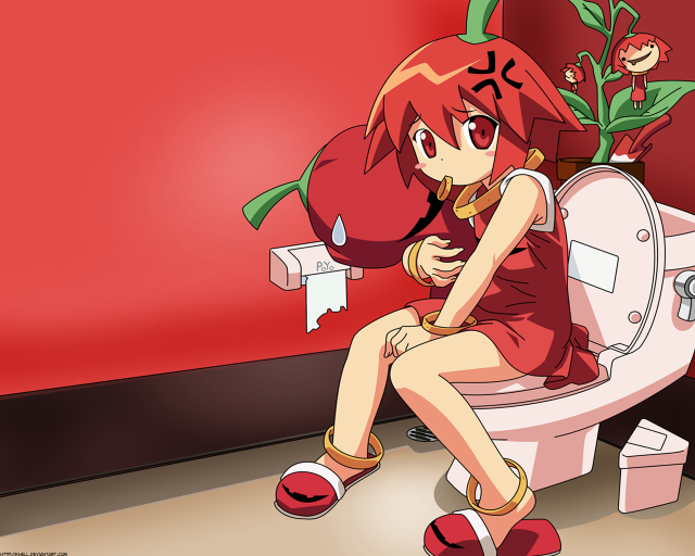 Woman toilet plant redwalls aliceprin free wallpaper - medium preview image