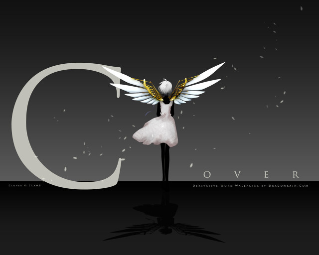 Angelic white dress wings letter free wallpaper - medium preview image