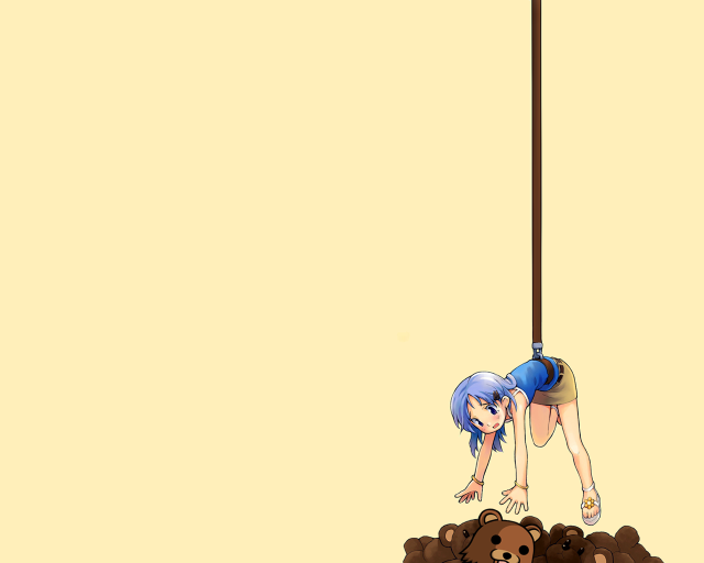 Girl upside down pole teddy free wallpaper - medium preview image