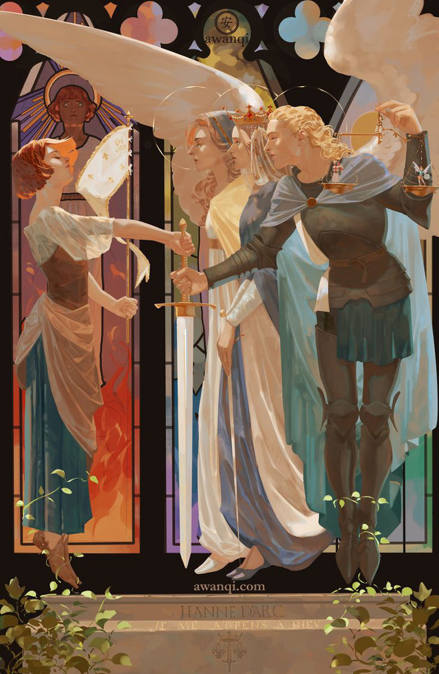 Stained glass dove portrait artnouveau free wallpaper - medium preview image