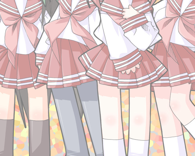 Girls pink dresses umbrellas anime free wallpaper - medium preview image