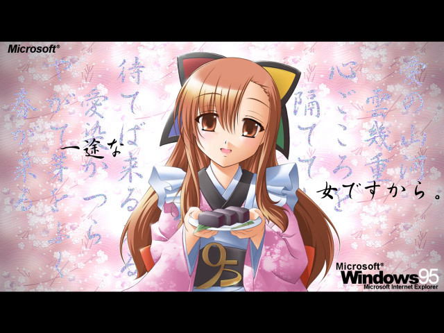 Pink girl camera kimono sakura free wallpaper - medium preview image