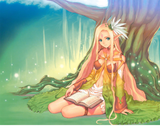 Girl sitting under tree reading free wallpaper - medium preview image
