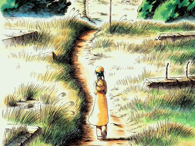 Person walking lake boat magical free wallpaper - medium preview image