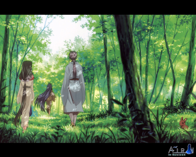 Bamboo forest sunny day fireflies free wallpaper - medium preview image