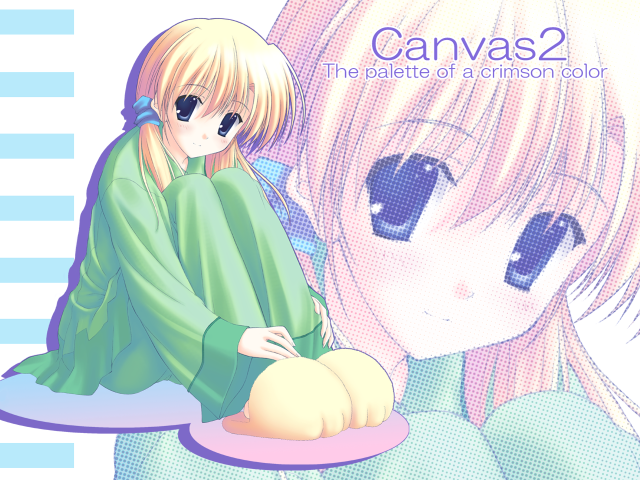 Girl cat sitting blonde blue free wallpaper - medium preview image