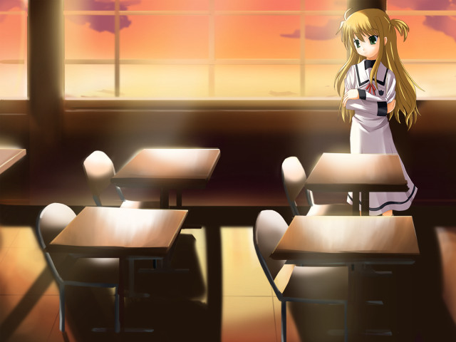 Girl classroom cellphone crossed arms free wallpaper - medium preview image