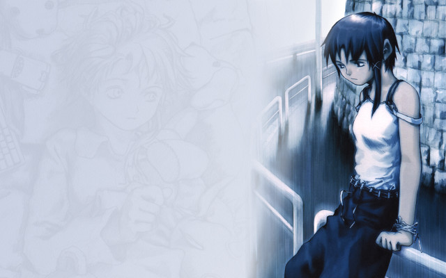 Girl doorway brick wall drawing free wallpaper - medium preview image