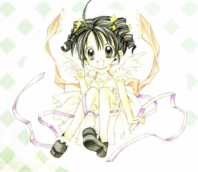 Girl butterfly ribbon checkered manga free wallpaper - medium preview image