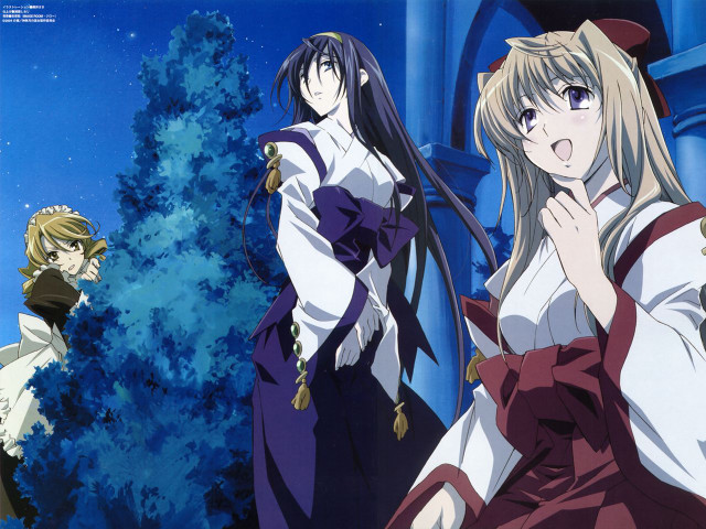 Forest night moon anime girls free wallpaper - medium preview image