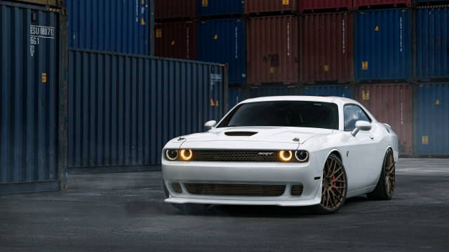 White car container warehouse blackfloor free wallpaper - medium preview image