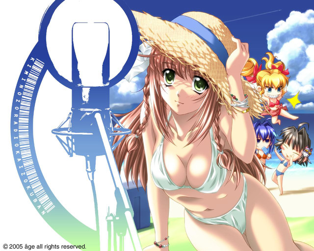 Beach bikini hat blonde blueeyes free wallpaper - medium preview image