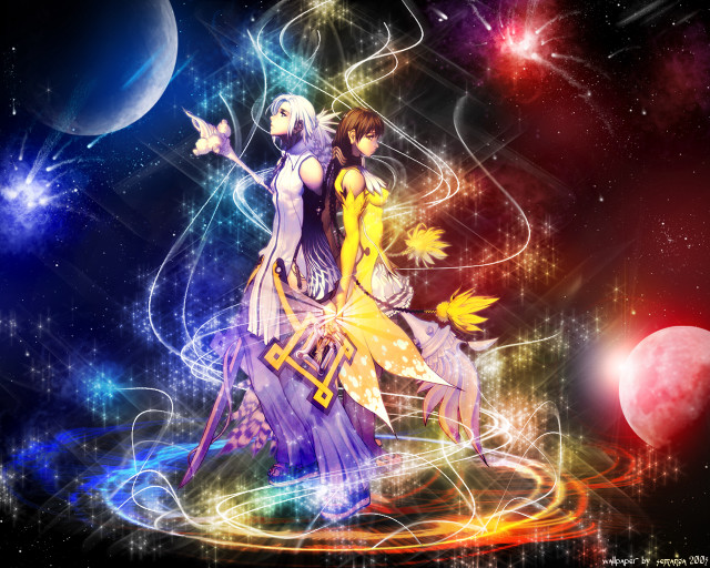 Dancing stars moonlight anime fantasy free wallpaper - medium preview image