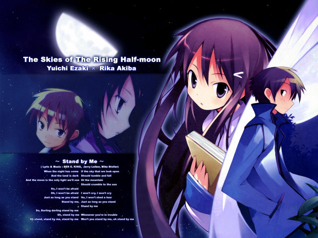 Moon stars anime characters aurora free wallpaper - medium preview image