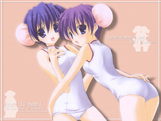 Purple haired twins in china free wallpaper - medium preview image