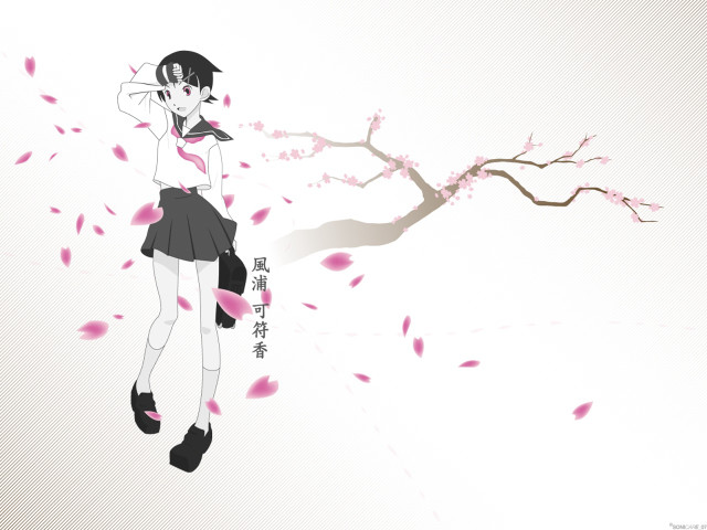 Woman cherry blossoms manga school free wallpaper - medium preview image